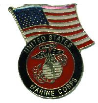 pin 4577 United States Marine Corps with American Flag